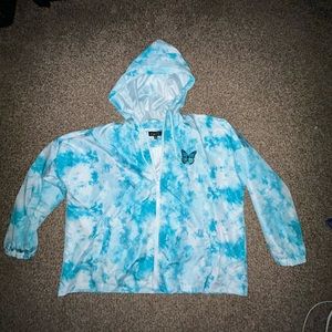 Blue wind breaker jacket